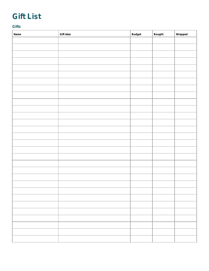 Preview of a free page: Christmas Planner