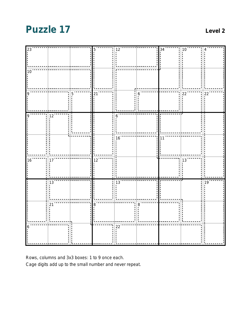 Preview of a free page: Sum Sudoku Pack 1